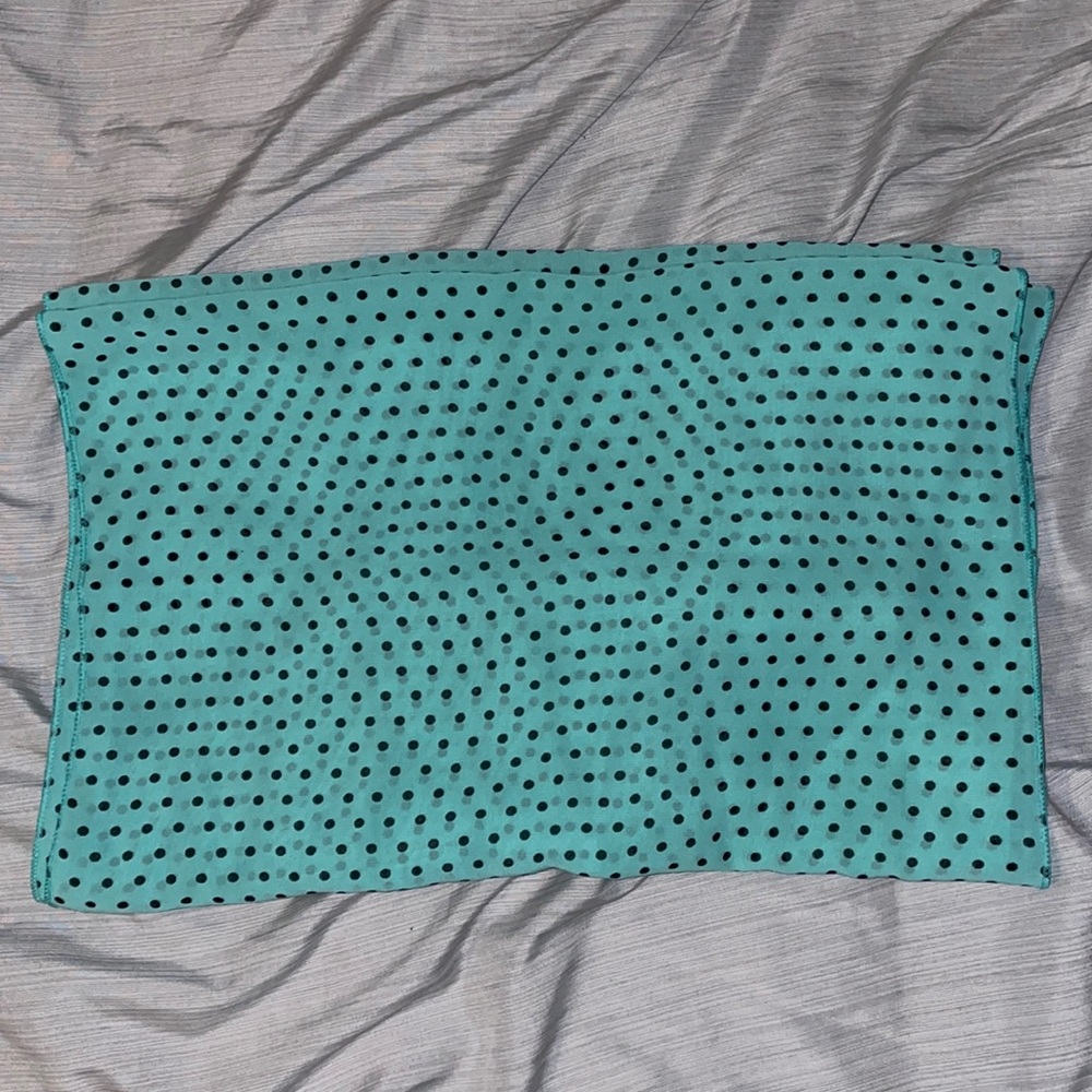 Mint polka dot infinity scarf